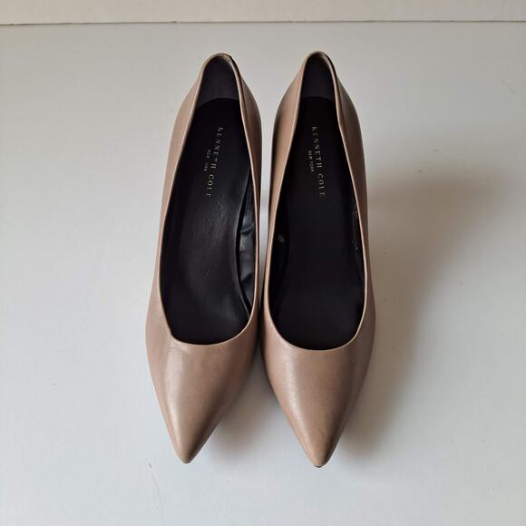 Kenneth Cole New York Tan Leather Pointed Toe Stiletto Heel Pumps Women Size 8.5 - Picture 2 of 10